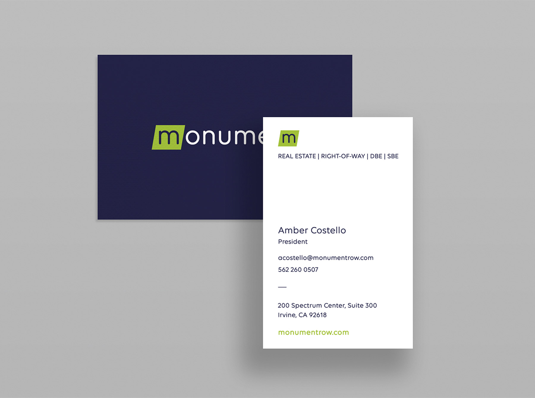 Monument business card